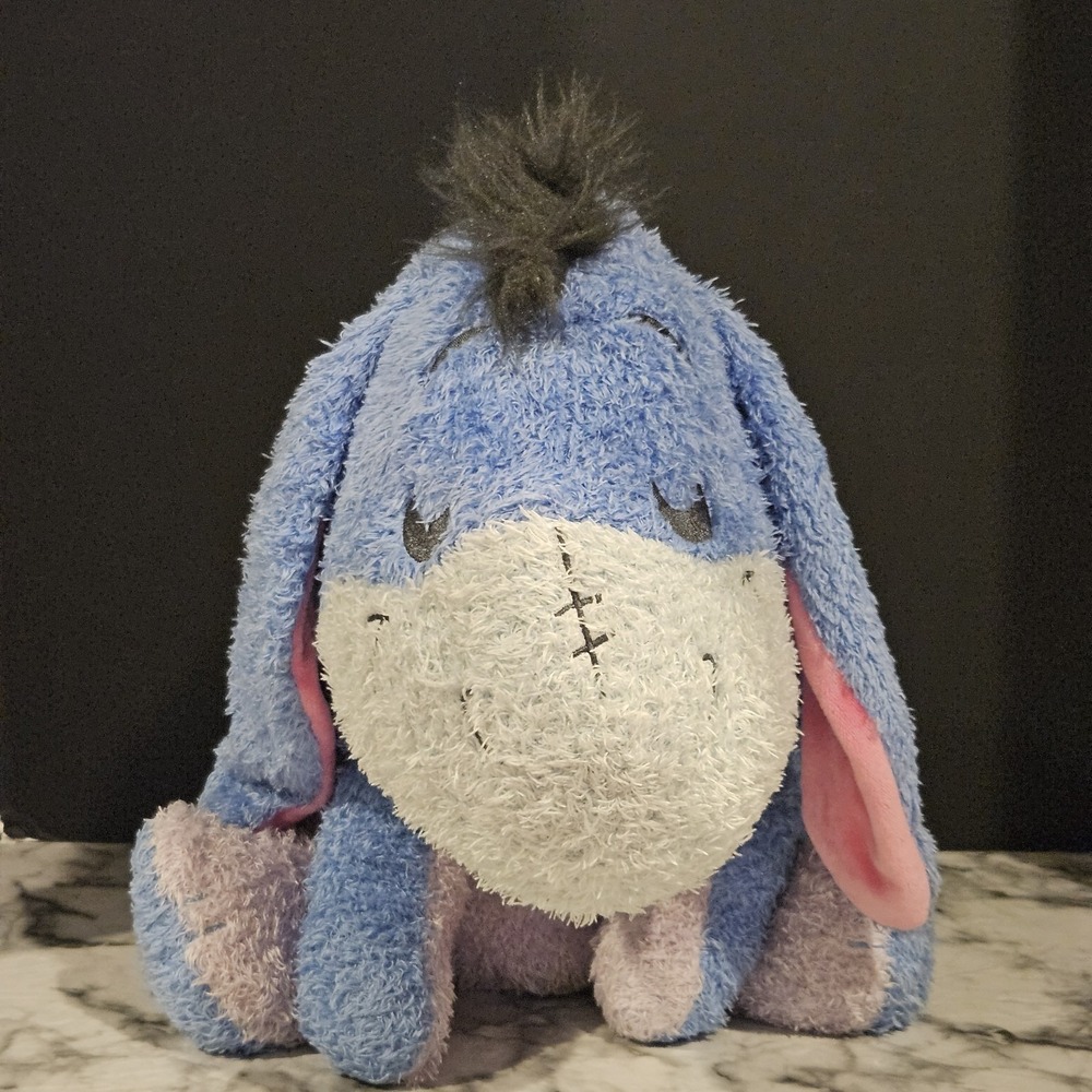 Disney Winnie The‎ Pooh Weighted Eeyore Plush 12" Blue Comfort Stuffed Animal